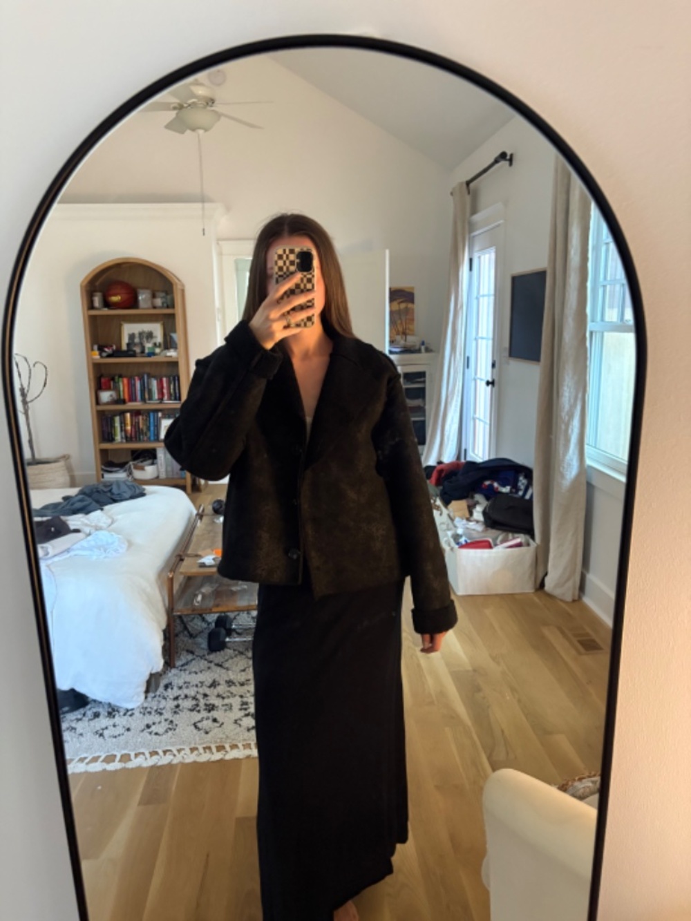 Black Shearling Reformation Coat